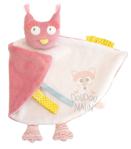  mademoiselle et ribambelle baby comforter owl pink white 